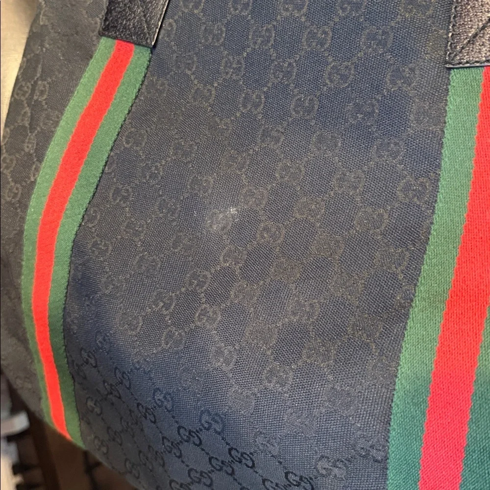 Gucci Black Tote with Red and Green Straps - Picture 11 of 12